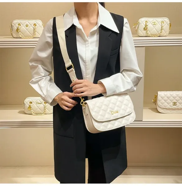 Dior Diorama Quilted Black Leather Belt Bag with Chain Strap - 5