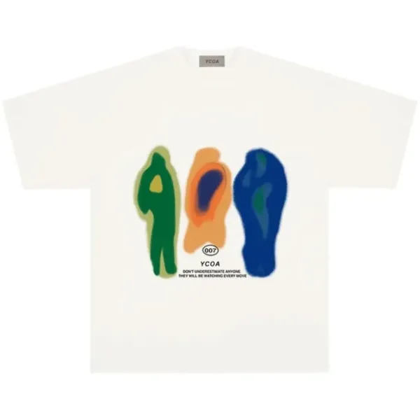 Design YCOA Abstract Silhouette Graphic T-Shirt White T-Shirts - 1
