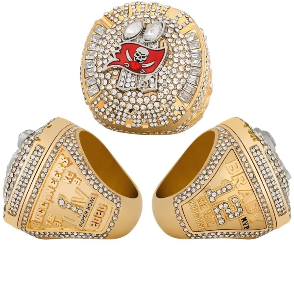 Design Tampa Bay Buccaneers Super Bowl Championship Ring Replica Gold and Crystal Jewelry - 3