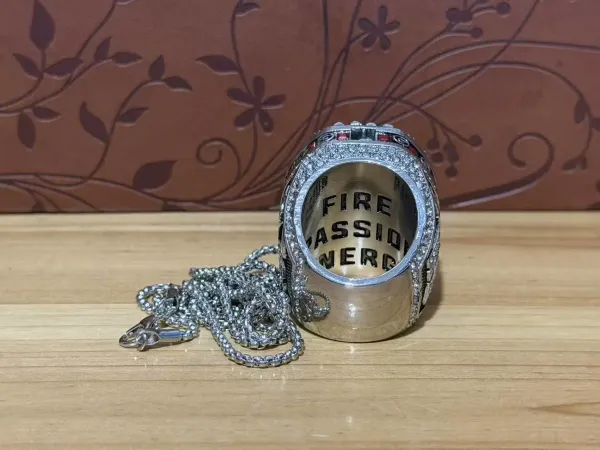Design Georgia Bulldogs Championship Ring Silver Red Black Crystal Jewelry - 3