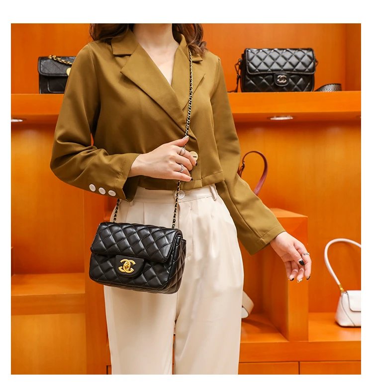 Chanel Mini Flap Bag Black Quilted Leather Chain Shoulder Bag - 10