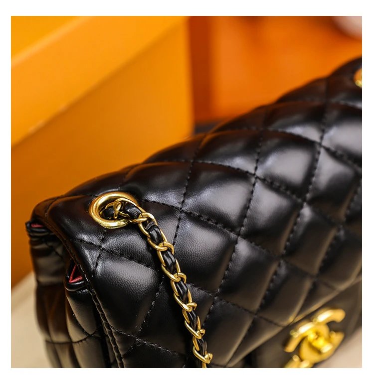 Chanel Mini Flap Bag Black Quilted Leather Chain Shoulder Bag - 19