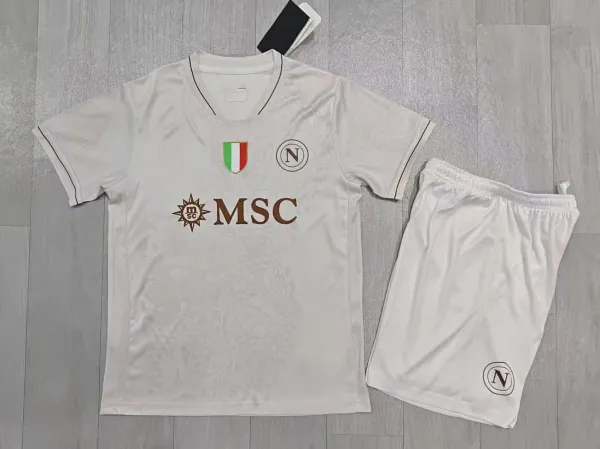 FC Barcelona x Spotify 2024 Third Kit Beige Jersey and Black Shorts Set - 15