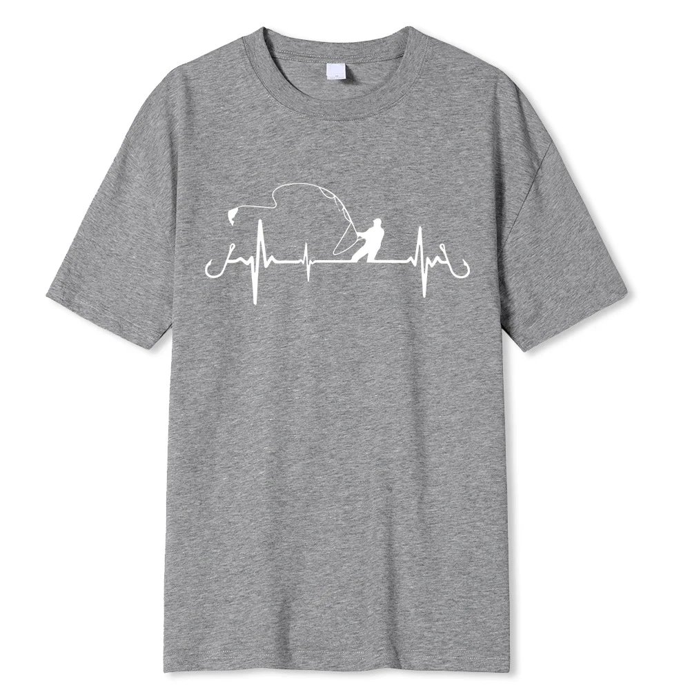 Design Fishing Heartbeat T-Shirt Black - 7