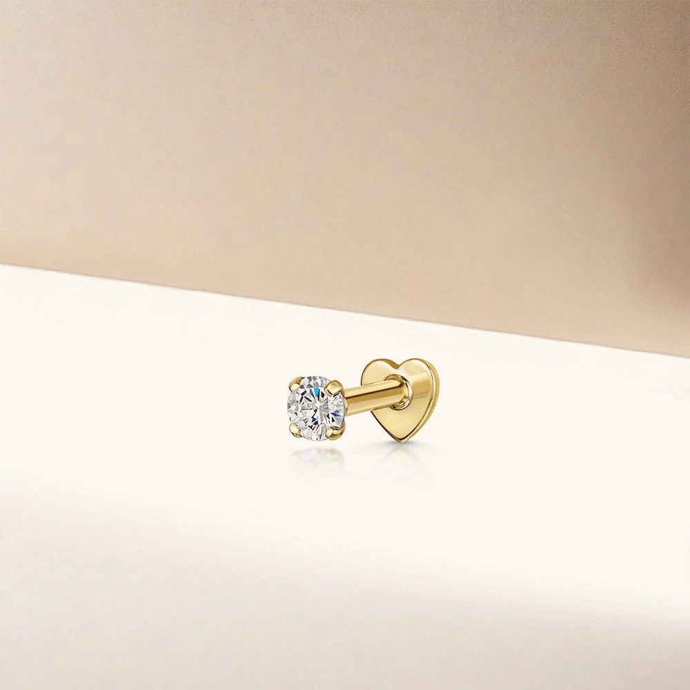 Design S925 Sterling Silver Heart Labret with Marquise and Pear-Cut Cubic Zirconia Earring Jewelry - 31