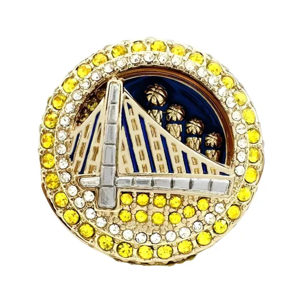 Golden State Warriors Championship Ring Replica Yellow and Clear Crystal Jewelry - 5