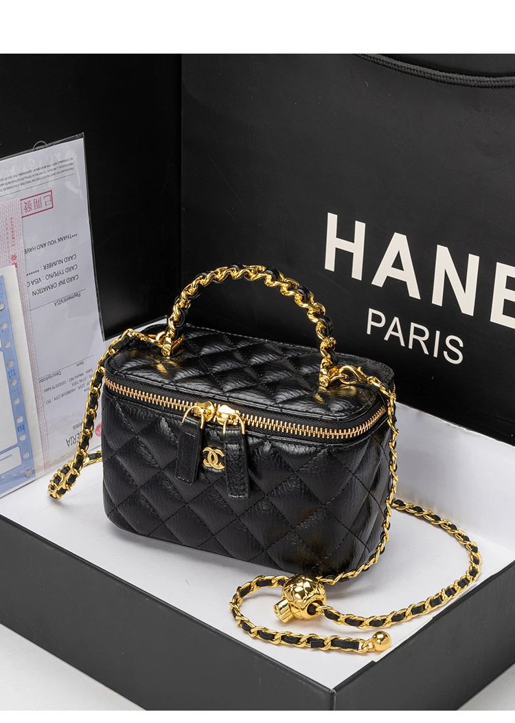 Chanel Mini Coco Handle Black Quilted Leather Chain Bag Handbags - 4