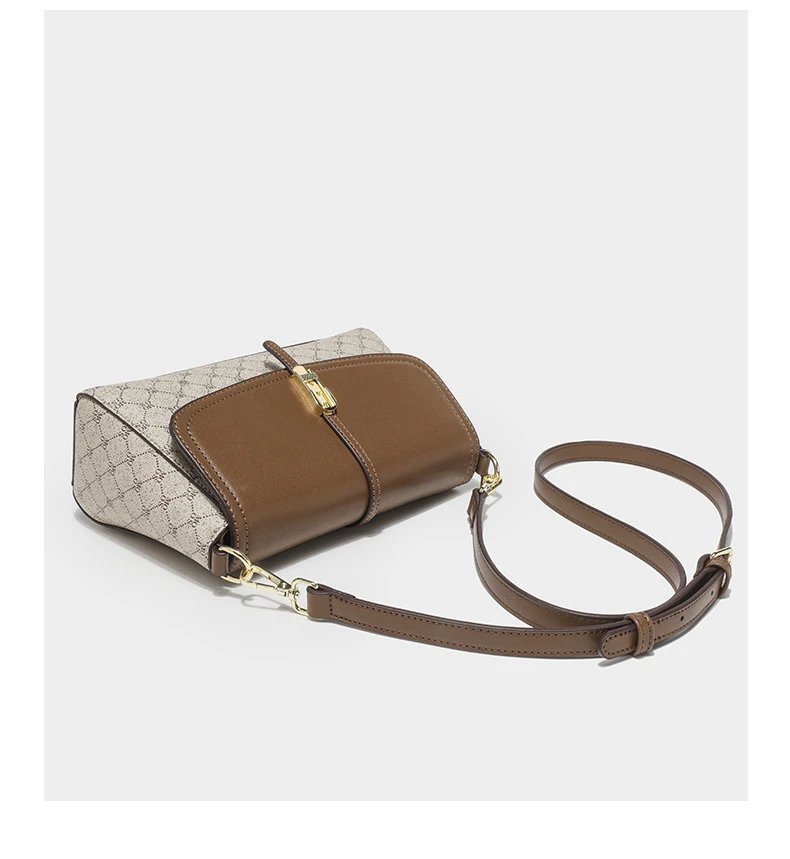 Design Luyis & Monlisa Crossbody Bag Beige Monogram Print Shoulder Bag Crossbody Bags - 19