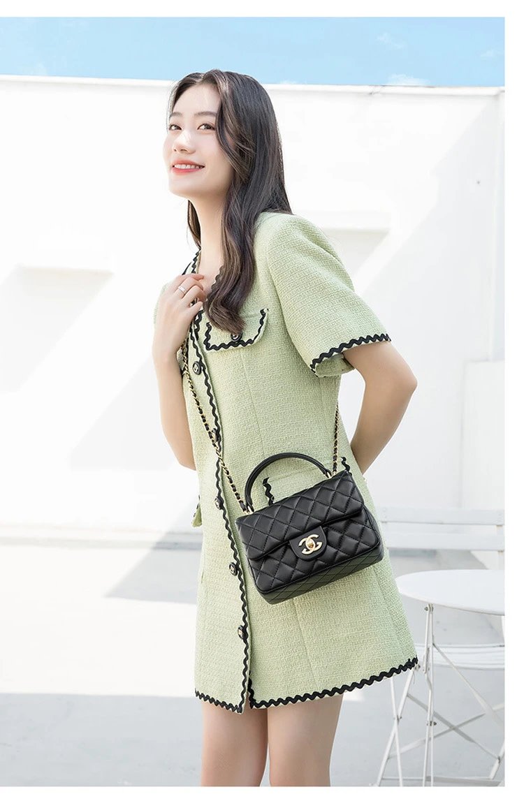Chanel Mini Flap Bag Black Quilted Leather Chain Shoulder Bag - 9
