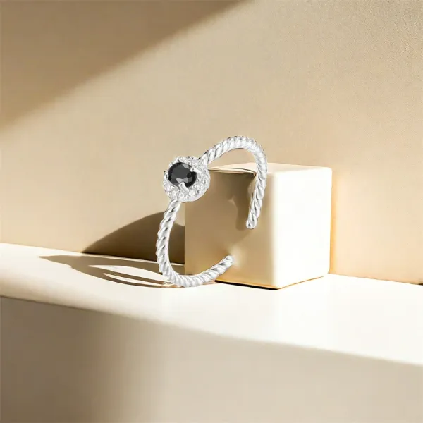Design S925 Sterling Silver Multi-Stone Cluster Ring Silver Jewelry - 15