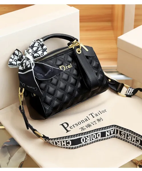Dior Oblique Quilted Mini Handbag Black - 29