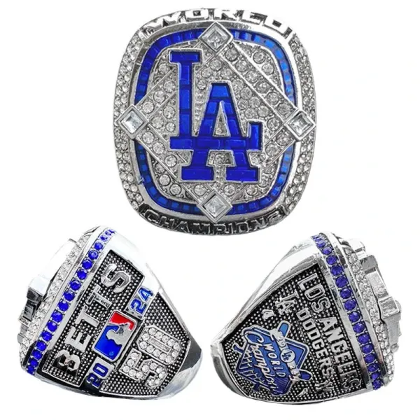 MLB Freeman 2024 Championship Ring Silver Blue Crystal Jewelry - 3