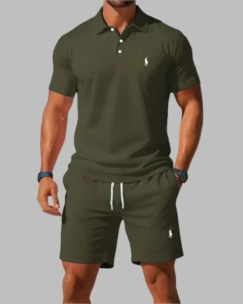 Polo Ralph Lauren Classic Fit Polo Shirt and Shorts Set Black - 5