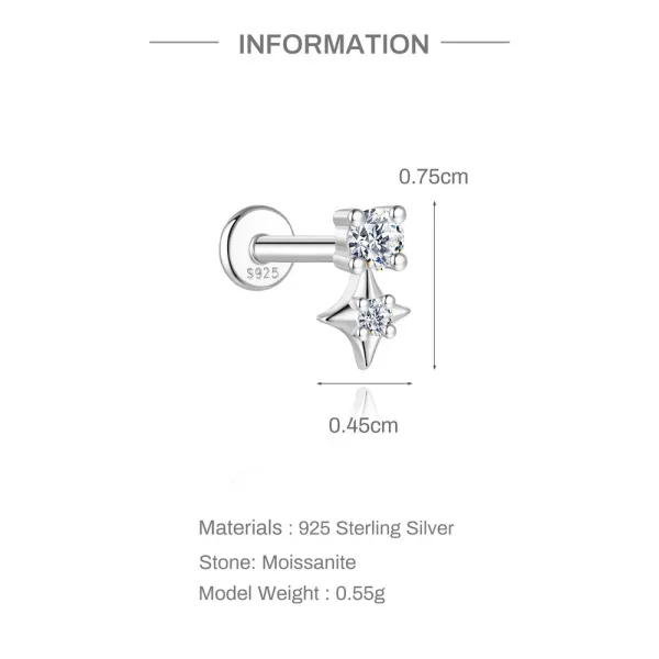 Design S925 Sterling Silver Cross Pendant Ear Cuff Jewelry - 5