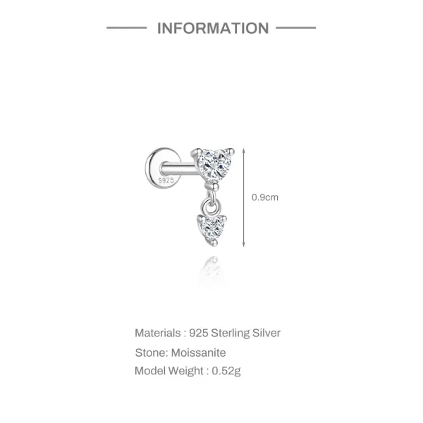 Design S925 Sterling Silver Cross Pendant Ear Cuff Jewelry - 8