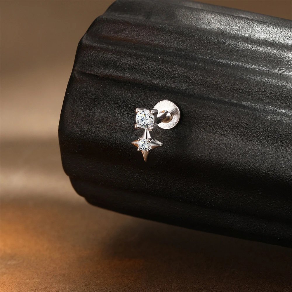 Design S925 Sterling Silver Cross Pendant Ear Cuff Jewelry - 20