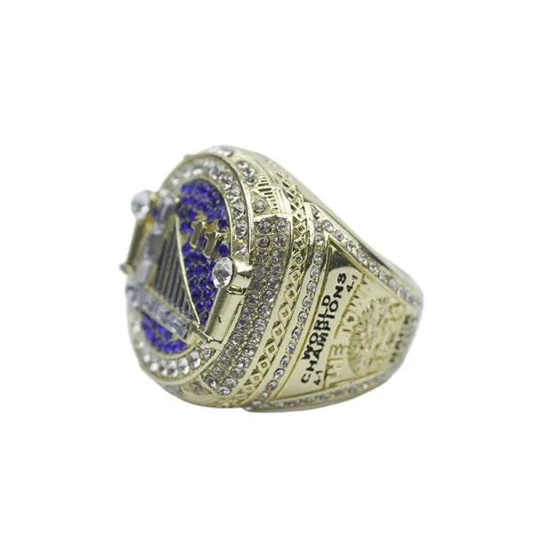 Golden State Warriors 2015 NBA Championship Ring Replica Blue and Silver Jewelry - 15