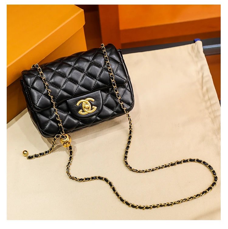 Chanel Mini Flap Bag Black Quilted Leather Chain Shoulder Bag - 13