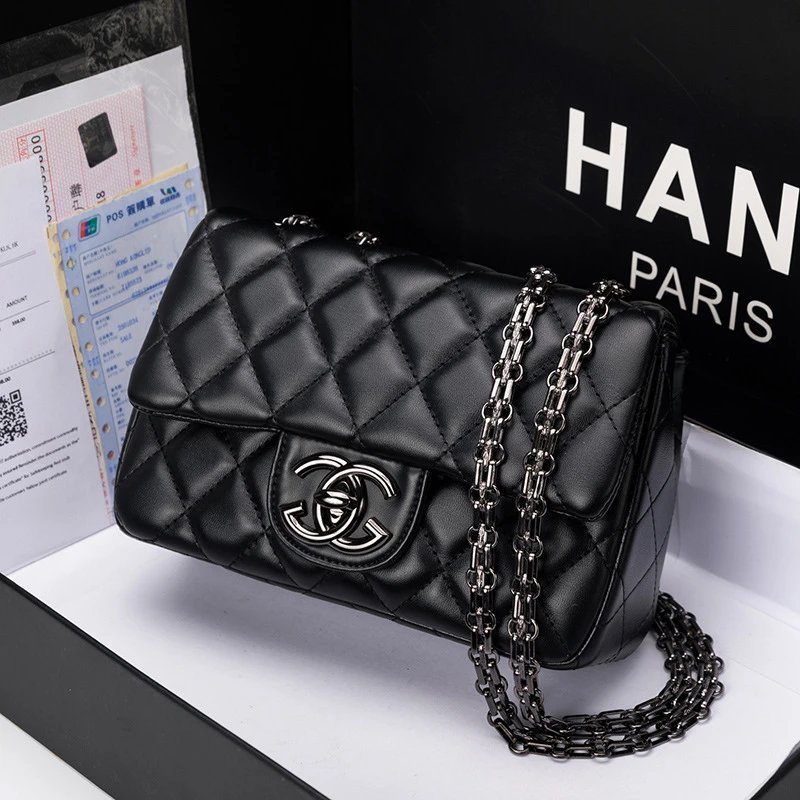 Chanel Classic Flap Bag Black Quilted Leather Chain Shoulder Bag