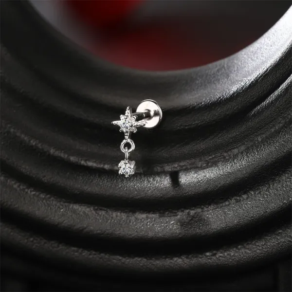 Design S925 Sterling Silver Cross Pendant Ear Cuff Jewelry - 29