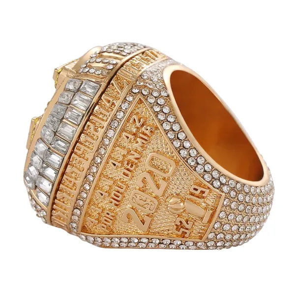 Los Angeles Lakers Championship Ring Gold Purple Yellow Crystal Ring Jewelry - 7