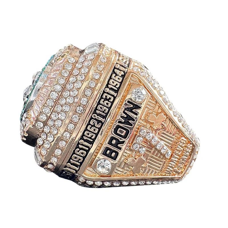 Design Custom Championship Ring Set with Shamrock Motif and Engraved Years Rings Jewelry - 5