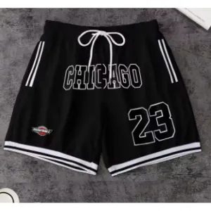 Design Chicago Bulls Inspired Basketball Shorts Black / White Shorts