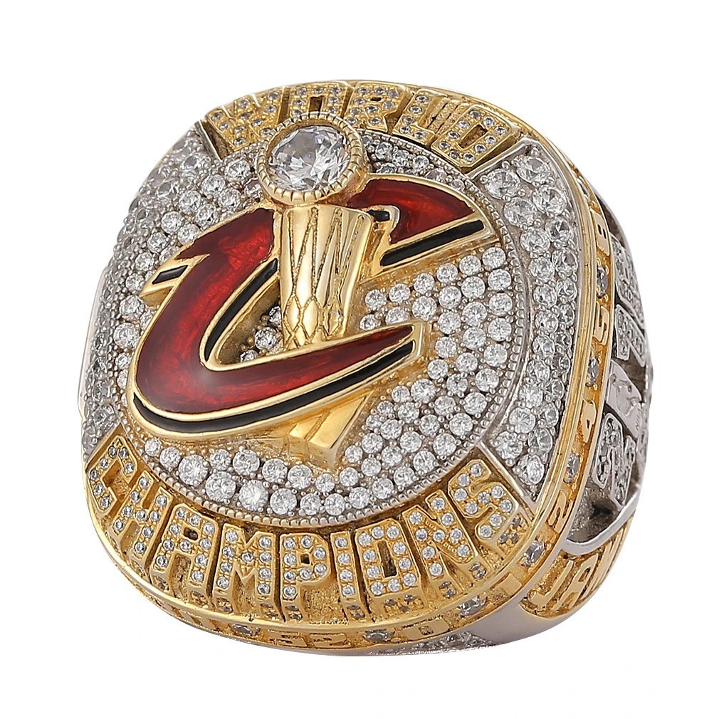 Design Cleveland Cavaliers NBA Championship Ring Replica Gold Red Crystal Jewelry - 4