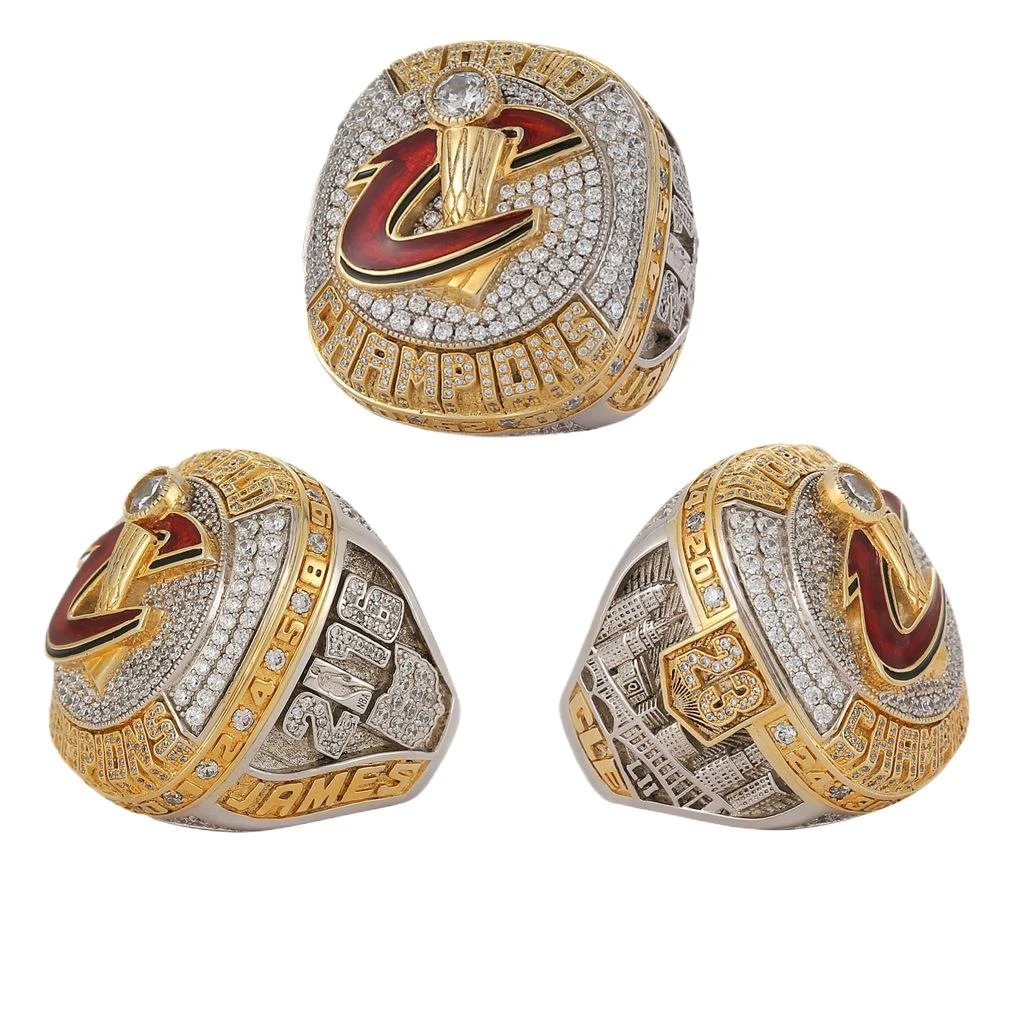 Design Cleveland Cavaliers NBA Championship Ring Replica Gold Red Crystal Jewelry - 3