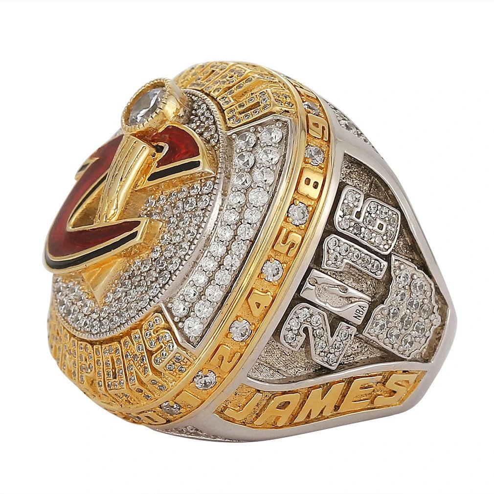 Design Cleveland Cavaliers NBA Championship Ring Replica Gold Red Crystal Jewelry - 5