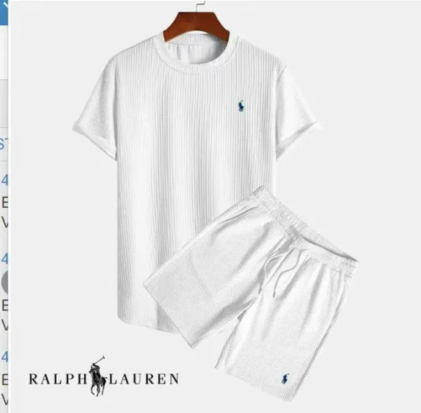 Design Ribbed Cotton Set Light Blue Sleepwear - 2