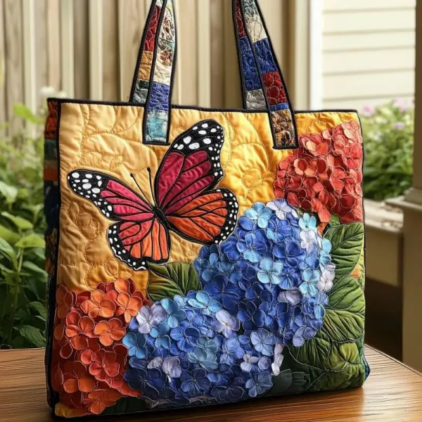 Design Embroidered Shamrock Quilted Tote Bag Green - 14