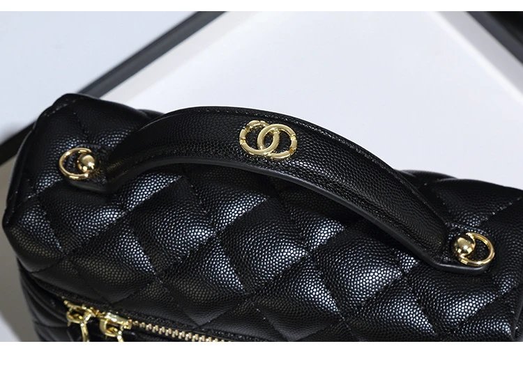Chanel Mini Vanity Bag Pink Quilted Leather Handbag - 14