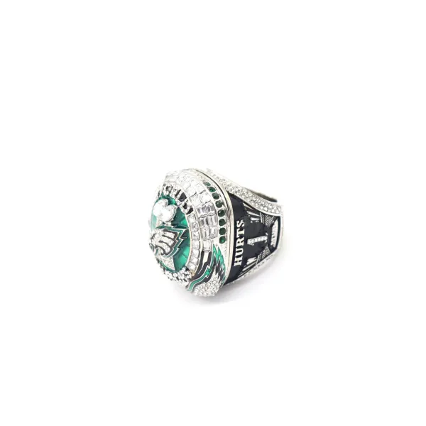 Design Philadelphia Eagles Super Bowl LII Championship Ring Hurts Edition Silver Green Black Ring Jewelry - 10