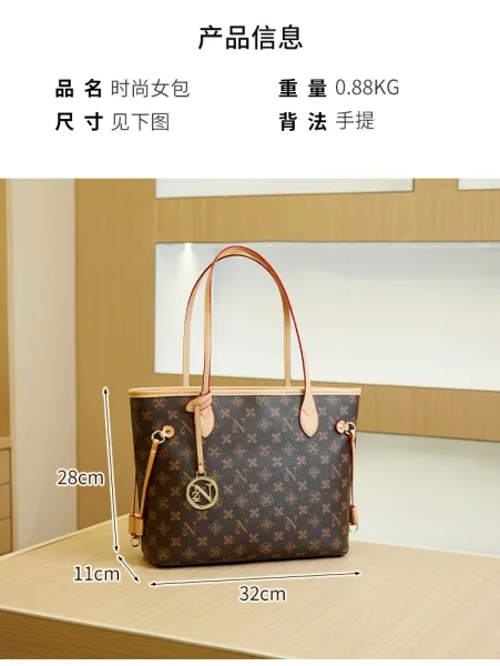 Louis Vuitton Neverfull Monogram Brown Tote Bag - 3