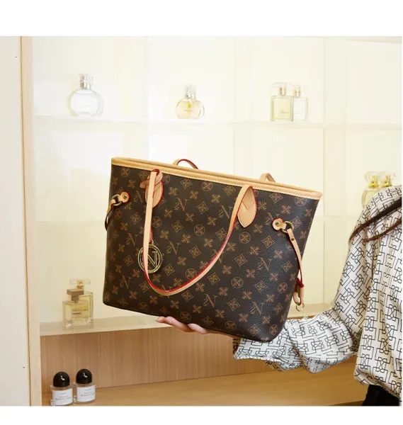 Louis Vuitton Neverfull Monogram Brown Tote Bag - 9