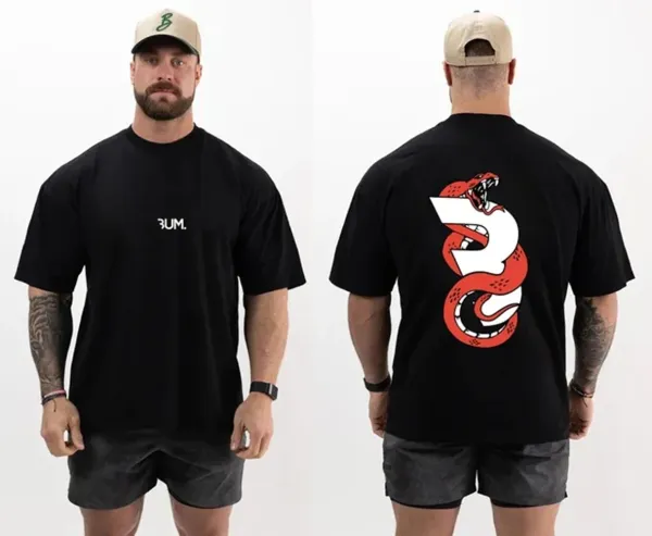 Design 3UM Snake Graphic T-Shirt Black T-Shirts - 1