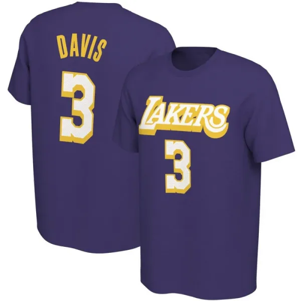 Los Angeles Lakers Anthony Davis #3 Purple Jersey T-Shirt - 1