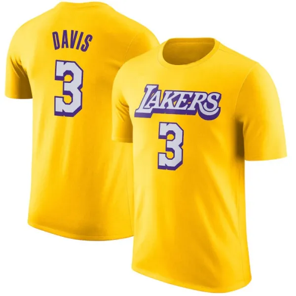Los Angeles Lakers Anthony Davis #3 Gold Jersey T-Shirt - 1