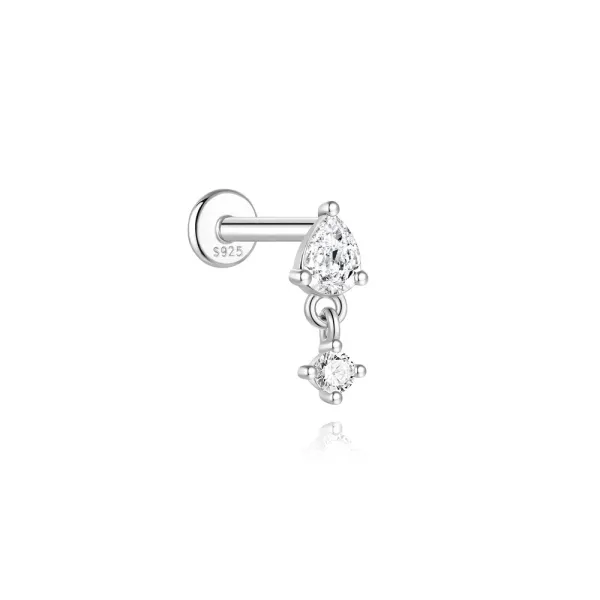 Design Marquise Cut Crystal Chain Necklace Silver Jewelry - 37