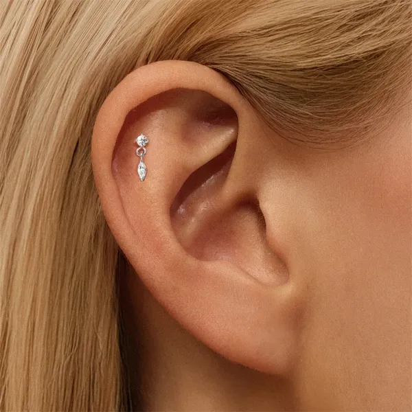 Design S925 Sterling Silver Cross Pendant Ear Cuff Jewelry - 41