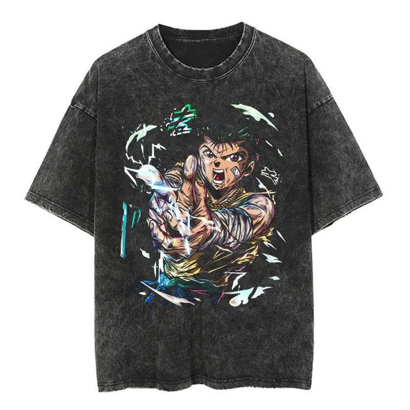 Design Yu Yu Hakusho Kurama Energy Blast Acid Wash T-Shirt