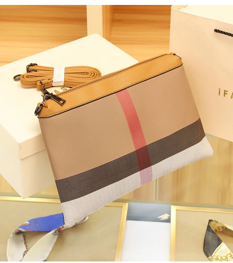 Burberry Check Tote Bag and Pouch Set Beige Multicolor Handbags - 16
