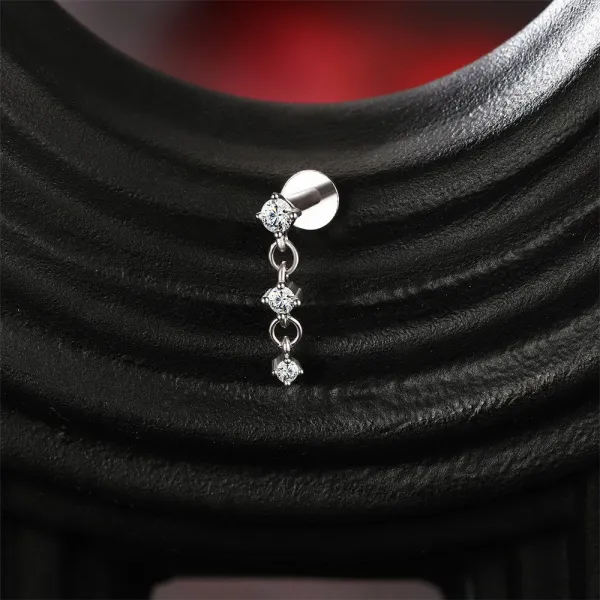 Design S925 Sterling Silver Cross Pendant Ear Cuff Jewelry - 59