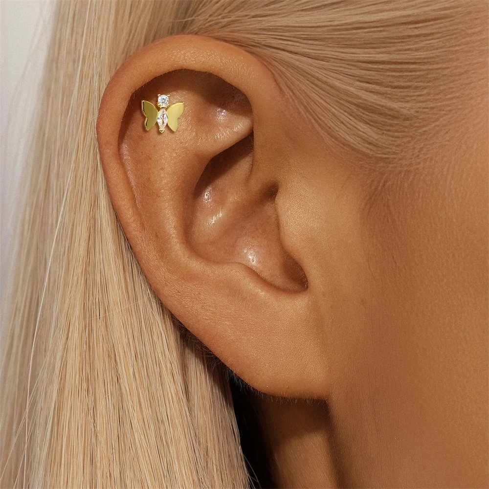 Design S925 Sterling Silver Dolphin Cartilage Earring Jewelry - 33