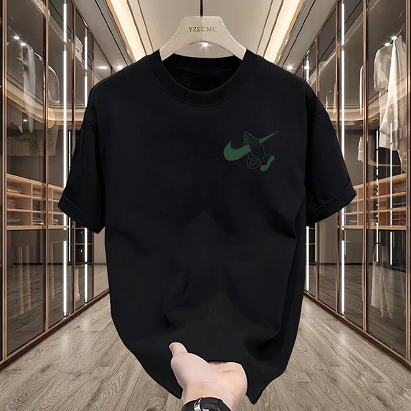 Design Praying Hands Swoosh Black T-Shirt - 9