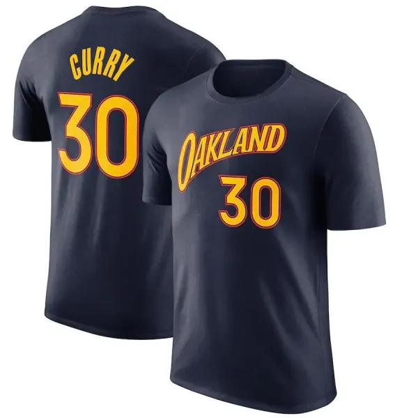 Mitchell & Ness Oakland Curry 30 Navy T-Shirt - 1