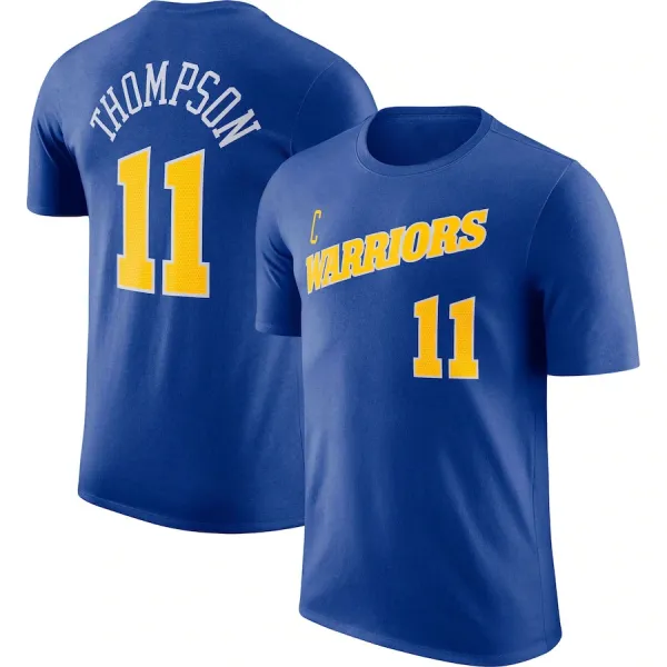 Golden State Warriors Klay Thompson #11 Navy Blue Jersey T-Shirt - 1