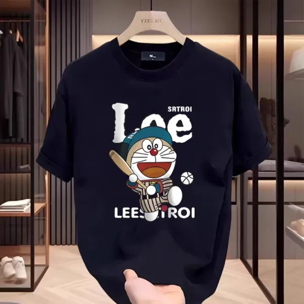 Design Doraemon x Lee Baseball Graphic T-Shirt White T-Shirts - 7