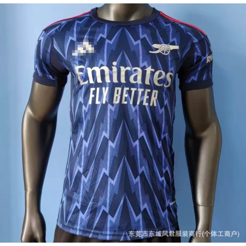 Arsenal FC 2023-24 Third Jersey Navy Blue Zigzag Pattern Jersey